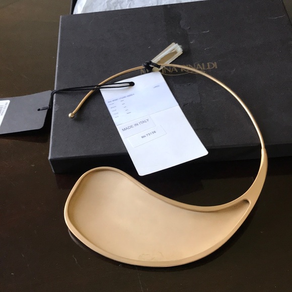 Marina Rinaldi brass half yin-yang golf necklace - Picture 3 of 8